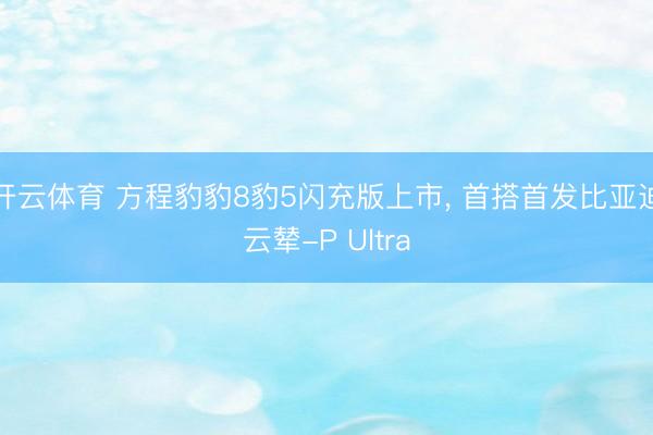 开云体育 方程豹豹8豹5闪充版上市， 首搭首发比亚迪云辇-P Ultra