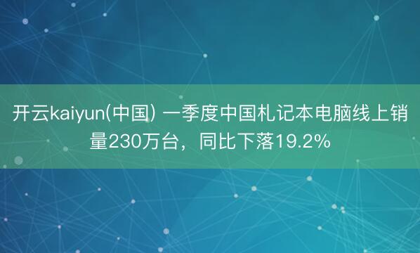 开云kaiyun(中国) 一季度中国札记本电脑线上销量230万台，同比下落19.2%