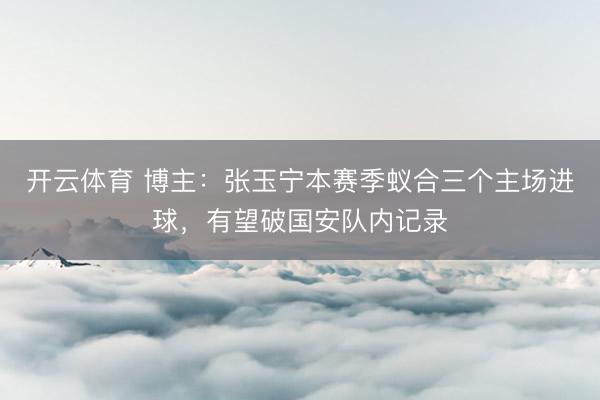 开云体育 博主：张玉宁本赛季蚁合三个主场进球，有望破国安队内记录