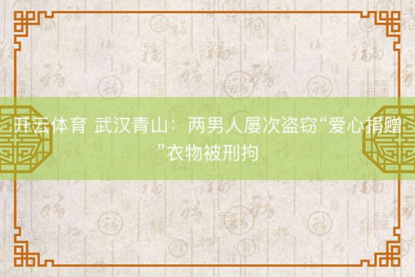 开云体育 武汉青山：两男人屡次盗窃“爱心捐赠”衣物被刑拘