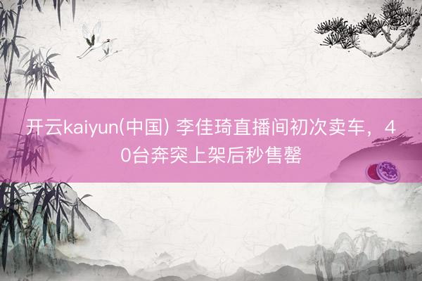 开云kaiyun(中国) 李佳琦直播间初次卖车,40台奔突上架后秒售罄